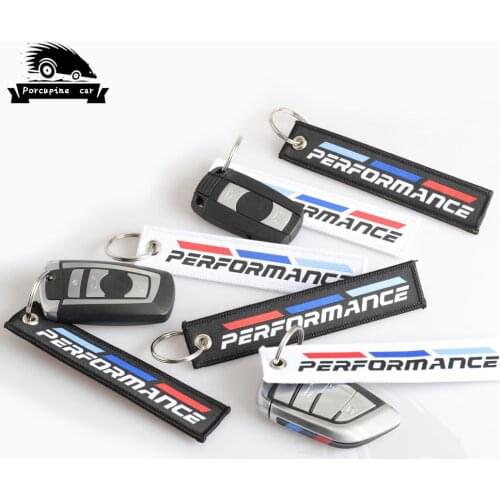 M performance Keychain Key Chain for BMW 1 3 4 5 7 Series GT X1 X3 X4 X5 X6 F15 F16 F18 F10 F25 F30 F31 Cars Key Tag Embroidery