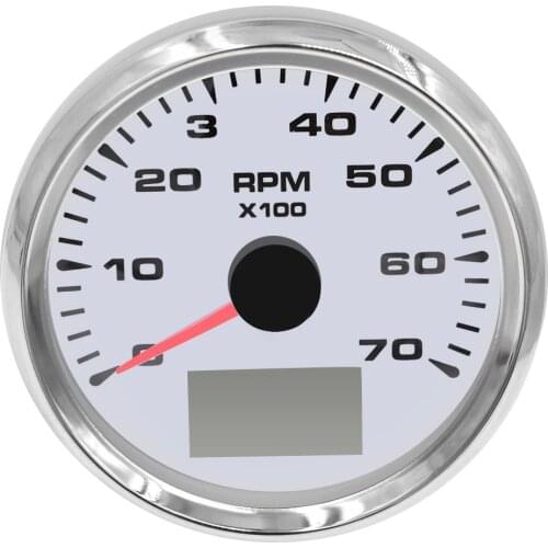 3.346" (85mm) Auto Truck Boat Digital Tachometer 0-9990 RPM With Hourmeter fit for Boat Car Truck Motorcycle Red Backlight