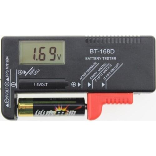 Householded BT168D Digital Battery Tester Checker for 1.5V and AA AAA Cell BT-168D Capacitance Measuring Tester