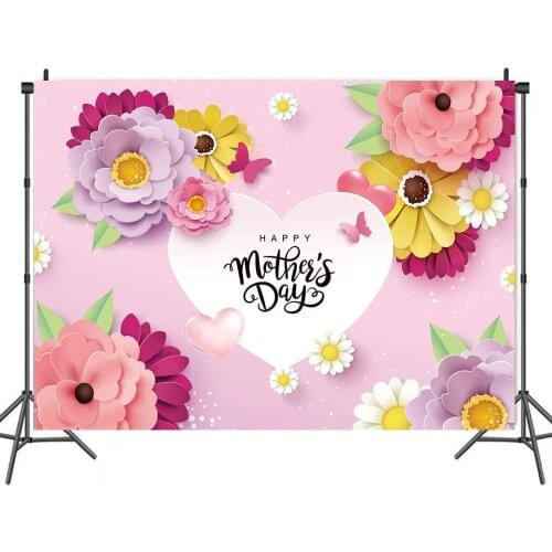 Flowers Mothers Day Surprise Party Background for Mom Portrait Photography Decor Photographic Backdrops Photocall Studio