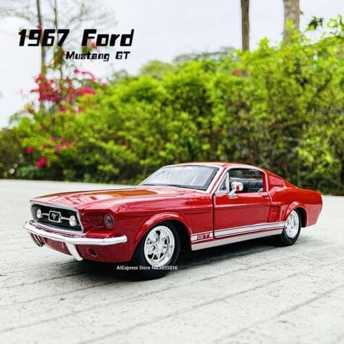 Maisto 1:24 1967 Mustang GT red simulation alloy car model die-cast craft decoration collection toy tool gifts