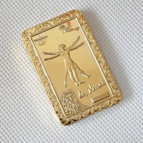 Italy Da Vinci Mona Lisa Gold Gold Plated Coins Collectibles Euro Non-currency Coins Original for Coins Souvenir Christmas Gift