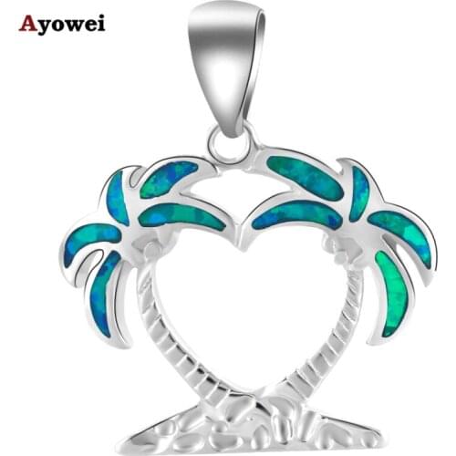 Amazing trees wonderful designer Blue Fire Opal stamp Silver Nacklace Pendants Health Nickel & Lead free Fashion jewelry OP531A