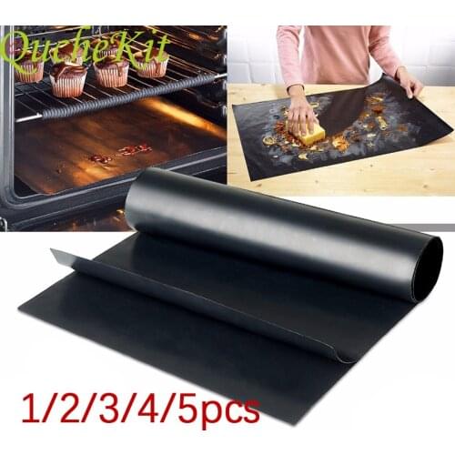 40*50cm Reusable Non-Stick Barbecue Grill BBQ Mat Black Heat Resistant BBQ Grill Mat PTFE Barbecue Baking Liners Oven Tool