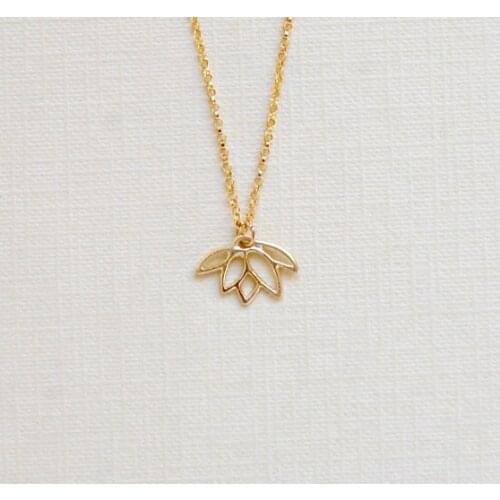 Newest Listing Jewelry , Gold/Silver Lotus Pendant ,Plant Flower Necklace