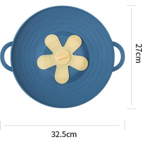 New Kitchen Gadgets Flower Silicone Lid Spill Stopper Pot Cover 28cm Diameter Cooking Pot Lids Utensil Cooking Tool