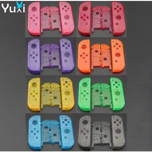 YuXi Clear Plastic L R Housing Case Cover + Middle Frame for Nintend Switch NS NX Joy Con Controller Joy-Con Hard shell
