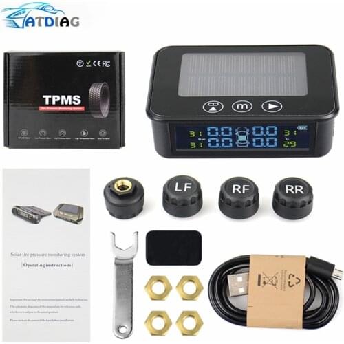 Solar Power TPMS Car Tire Pressure Alarm Monitor System Auto Security Alarm Systems Tyre Pressure Temperature Warning
