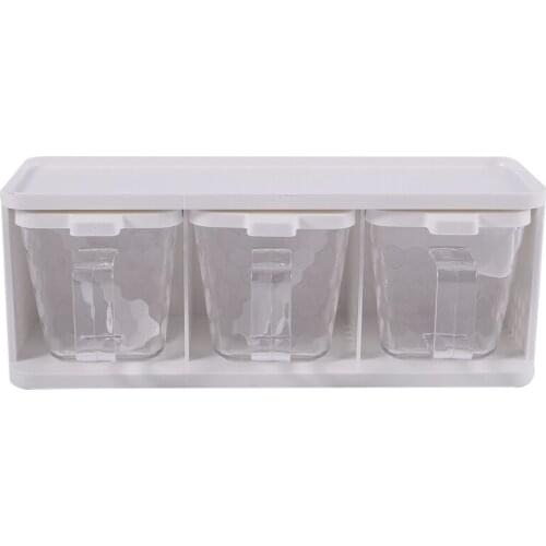 Vertically Rotatable Storage Seasoning Boxes Spice Jar Bottle With Handle And Spoon Kitchen Storage Container Herb Spice Tools