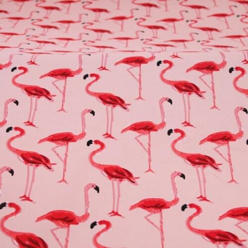 High precision pink Flamingo print pure cotton Fabric for Baby Cartoon Bedding Textile Patchwork Quilt Sewing Fabric Material