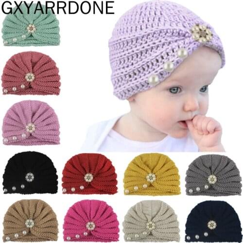 1pcs 2019 Toddlers Infant Baby Child Pearls Hollow Out Hat Headwear Hardness Cap Hat Keep Warm Casual Comfortable Gorro De Bebe