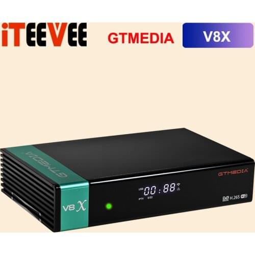 2020 best tv box Scart AV Connecter GTmedia V8X FTA Satellite Receiver Set Top Box DVB S2/S2X Biss Decoder With Card Slot 10pcs