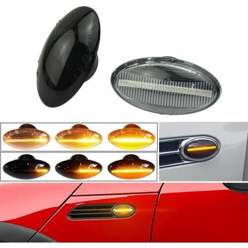 2Pcs Car Dynamic LED Turn Signal Lamp Repeater Indicator Flowing Side Marker Light For BMW Mini Cooper R50 R52 R53 02-08