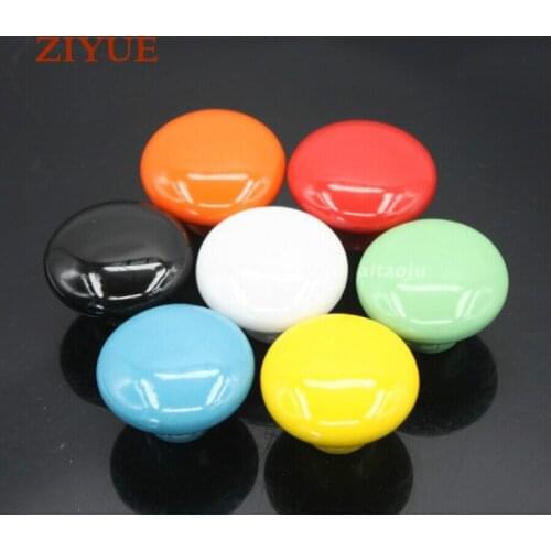 2pcs Colorful Candy Color Bright Lovely Ceramic Round Hand Garden Modern Simple Cabinet Wardrobe Door Drawer Small Handle