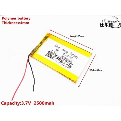 3.7V 2500mAh 405085 Lithium Polymer Li-Po li ion Rechargeable Battery Lipo cells For interphone GPS GPS toys Tachograph