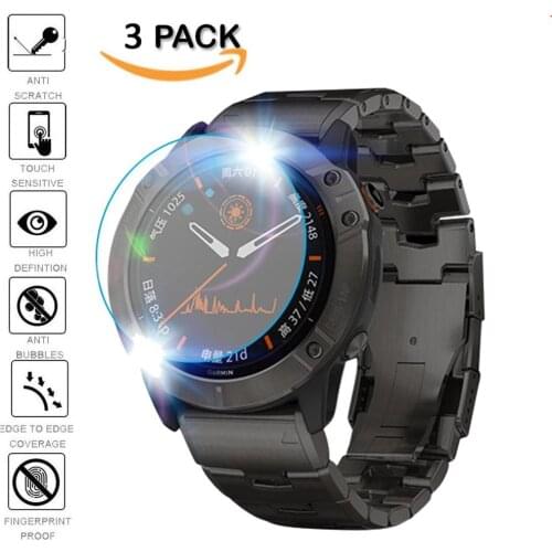 3Pcs Protective For Garmin Fenix 5 5s Plus 6S 6X 6 Pro Ultra Clear Tempered Glass film Guard Premium Screen Protector Watch Film