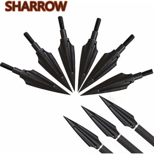 4/6/12pcs Black High Carbon Steel 140 grains Arrow Heads Broadheads Tips Arrow Points Arrowheads For Bow Shooting Accessories
