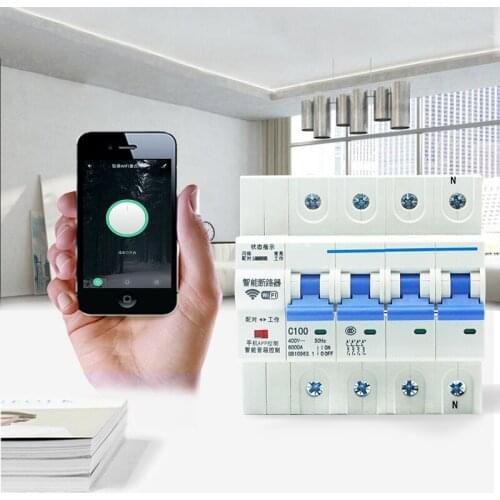 4P WiFi Smart Circuit Breaker Automatic Switch overload short circuit protection for Smart Home