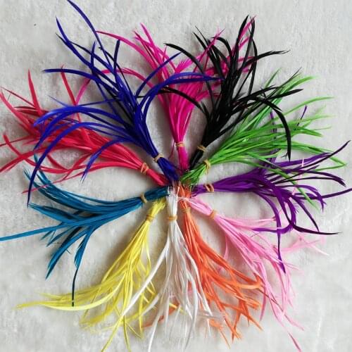 50Pcs/Lot! Natural Multicolor 15-20CM Goose Monofilament Biots Feathers Dyed 11Colours,DIY Craft Head Jewelry Accessories Plumes