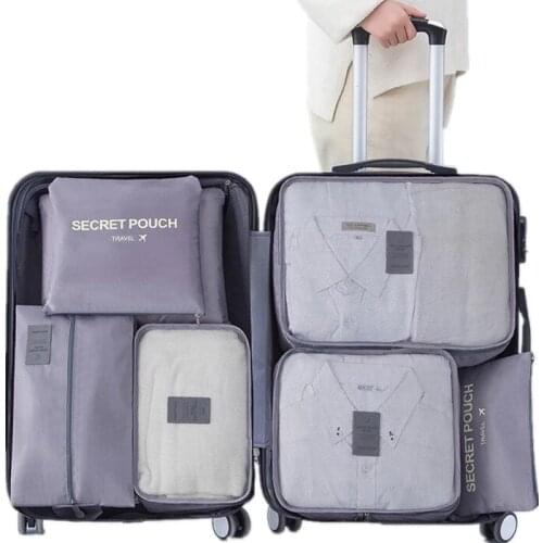 7Pcs/set Large Capacity Luggage Storage Bags For Packing Cube Clothes Underwear Cosmetic Travel Organizer Bag Toiletries Pouch