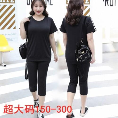 8XL Cotton Women Sportswear Plus Size Tracksuit Loose Running Jogging Outfits Athletic Casual gym Set Sport Suit Sweatshirt+pant