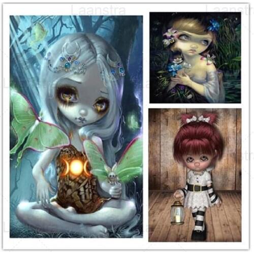 Diamond Painting Cartoon Doll Fairy Flower Little Girl Mosaic Full Square/Round Drill Rhinestone DIY Diamond Embroidery Unframed