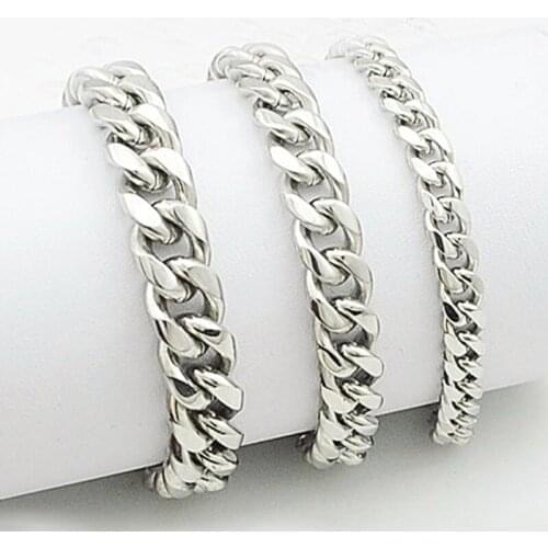 Bracelet men stainless steel pandora charms bracelet cuban link chain gold bracelet hip hop gifts man accessories Steel bracelet