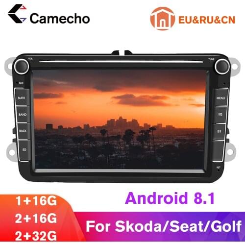 Camecho Android 8.1 Car Multimedia player GPS 2 Din Car Autoradio Radio For VW/Volkswagen/Golf/Polo/Passat/b7/b6/SEAT/leon/Skoda
