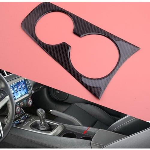Carbon Fiber Black Car Front Center Water Cup Holder Cover Panel Sticker Fit For Chevrolet Camaro 2015 2014 2013 2012 2011 2010