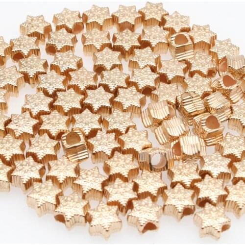 CHONGAI 100Pcs Snowflake Gold CCB Loose Spacer Beads For Jewelry Making DIY Necklace Bracelet 11mm