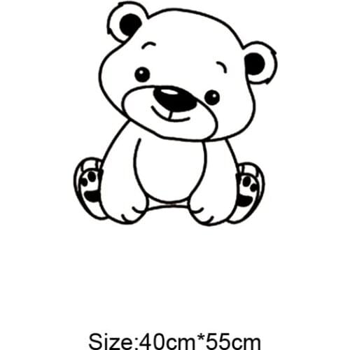 KUCADA cute bear wall sticker for living room decal home decoration removable wallpaper mural art decor WP1658