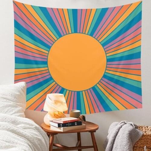 Colorful Sun Tapestry Wall Hanging INS Flower Tapestries India Color Living Room Decor Wall Hanging Kawaii Room Decor Mural