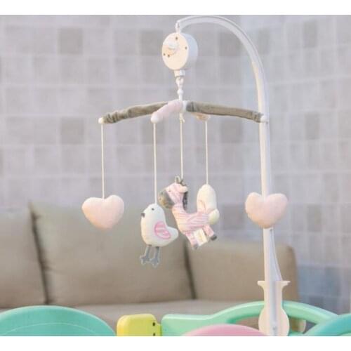 Baby Crib Musical Mobile Rattle Plush Pendant Bed Bell Wind Chimes Toy Decor 425F