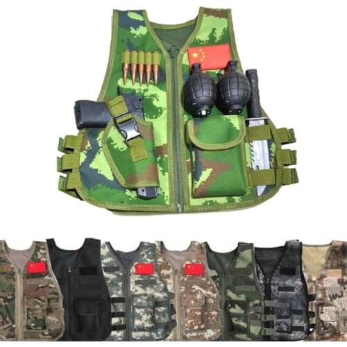 Children Army Tactical Military Sniper Vest Hunting CP Camouflage Uniform Jungle Combat Clothing CS Game Airsoft Vest For Kids