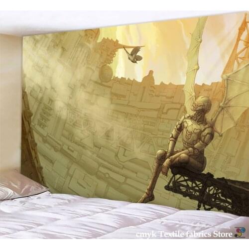 Polyester Throw Tapestry Home Decor Astronaut Print Paisley Wall Hanging Yoga Mat Sleeping Pad Travel Tapestry Large Planet Mats