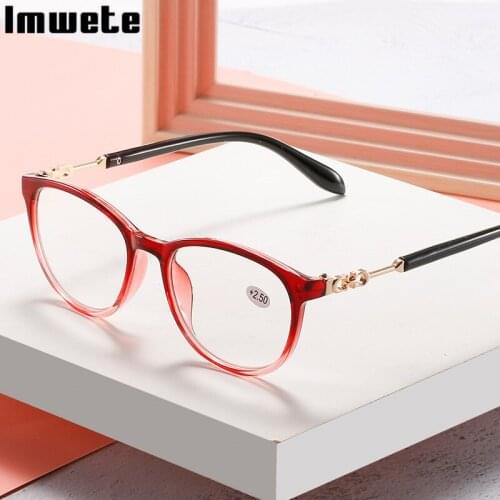 Imwete 2021 New Retro Women Men Reading Glasses Fashion Classic Metal Hyperopia Eyewear HD Eyeglasses +1.0+1.5+2.0+2.5+3.0+3.5+4