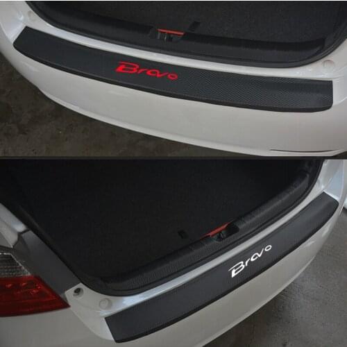 PU leather Carbon fiber Styling After guard Rear Bumper Trunk Guard Plate Car Accessories For Fiat Bravo