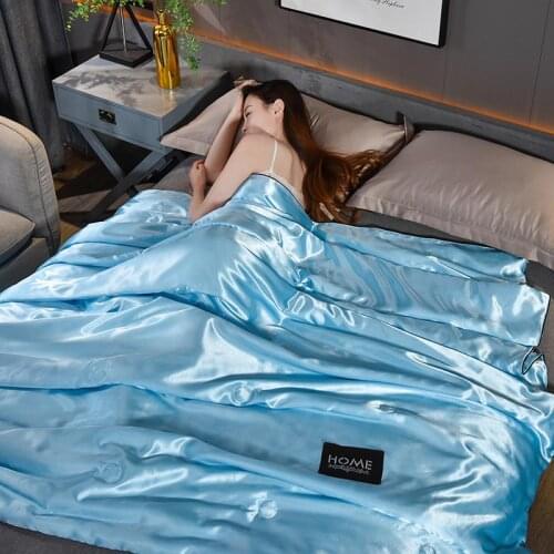 New Bed Quilt Quilt Summer Cool Feeling Ice Silk Summer Quilt Washed Silk Summer Cool Quilt Air Conditioning Quilt Solid Color