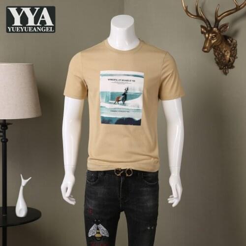 Summer Men Casual Short Sleeve Tees Fashion Floral Printed Embroidery T-shirts Streetwear Slim Fit Man Beach Tee Tops Pullover