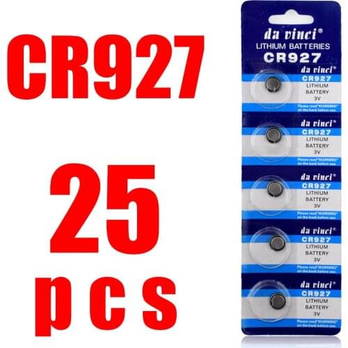 YCDC 25Pcs 3V Lithium Button Coin Cells Batteries CR927 927 DL927 BR927 ECR927 5011LC Disposable Batteries for Watch Remote