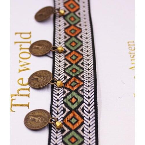 Minority classic cooper coin handwork lace trim ribbon DIY garment accessory craft supply