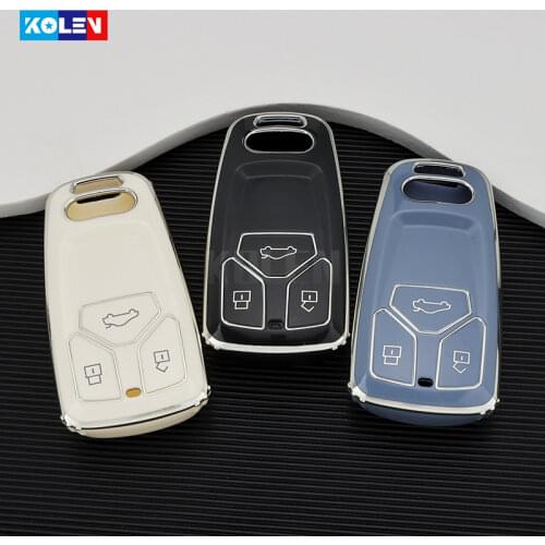 Soft TPU Car Remote Key Cover Case For Audi A4 A4L A5 Q5 Q7 TT TTS 8S B9 2016 2017 2018 Auto Smart Key Shell Keychain Holder Fob