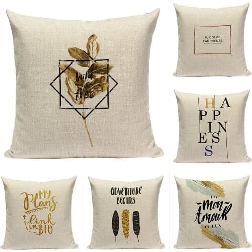 Geometric Letter Cushion Cover Nordic Throw Pillow Cover 45-45 Decorative Pillows Case Alphabet Scandinavian Style Home Decor