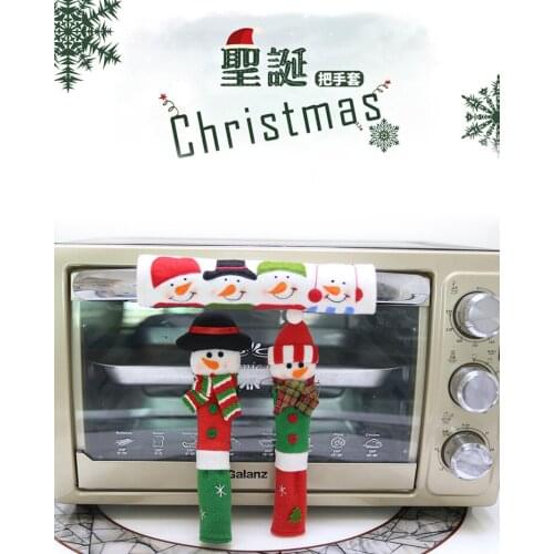 New Christmas Decorations Microwave Oven Gloves Home Dress Up Supplies Cartoon Old Man Snowman Cover