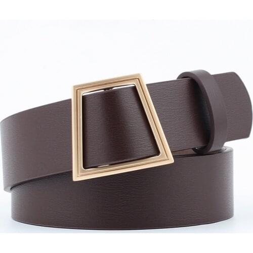 New Gold Buckle Wide Waist Belts for Women PU Leather Ladies Dress Jeans Belt Strap with Fashion Dress Pants Fashion Accessories