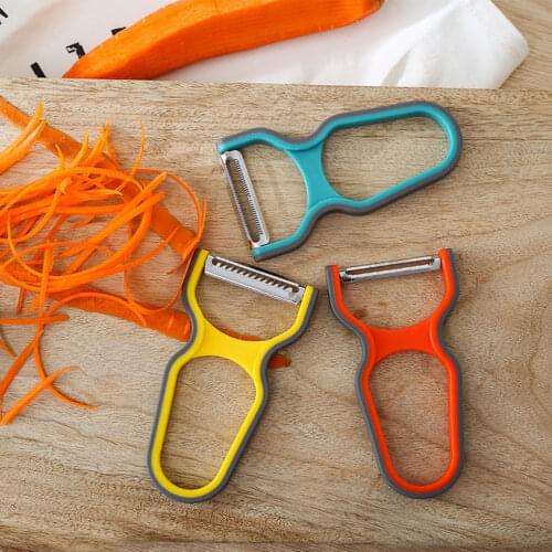 New Portable Mini 3PCS Vegetable Peeler Set For Potato Fruit Non-Slip Home Kitchen Peeling Tool Random Color