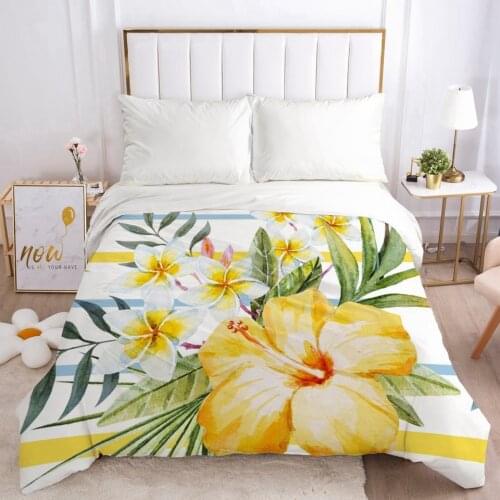 Duvet Cover with Zipper Comforter Blanket Quilt Cover 220x240/90/135/150 3D Cartoon Bedding Bag Country Yellow Flowers