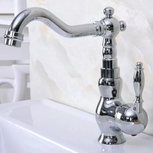Polished Chrome Basin Sink Faucet Bathroom Basin Mixer Single Handle Mixer Tap Kna934
