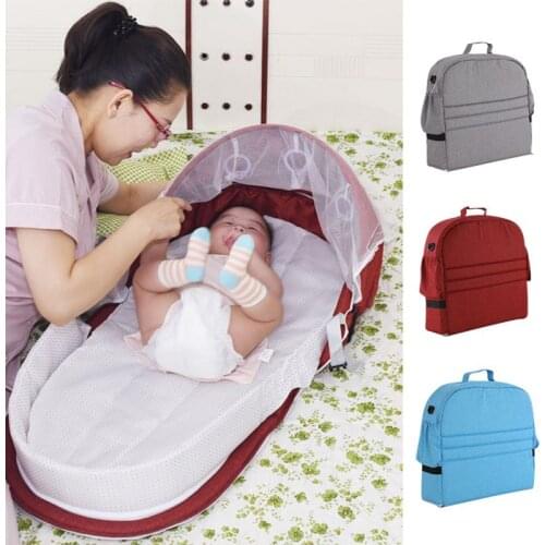 Baby Travel Portable Mobile Crib Baby Nest Cot Newborn Multi-function Folding Bed Child Foldable Chair With Toys Mosquito Net
