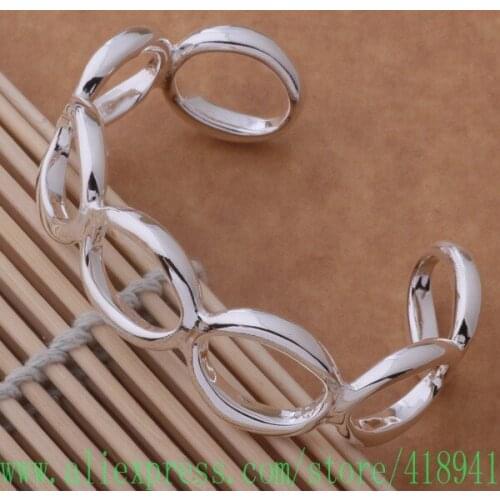 Silver Plated bangle bracelet, Silver Plated fashion jewelry seven o bracelet /dzhamqoa bajajrqa AB083